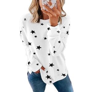 Knoeasy White & Black Star Pullover Sweatshirt Size XXL